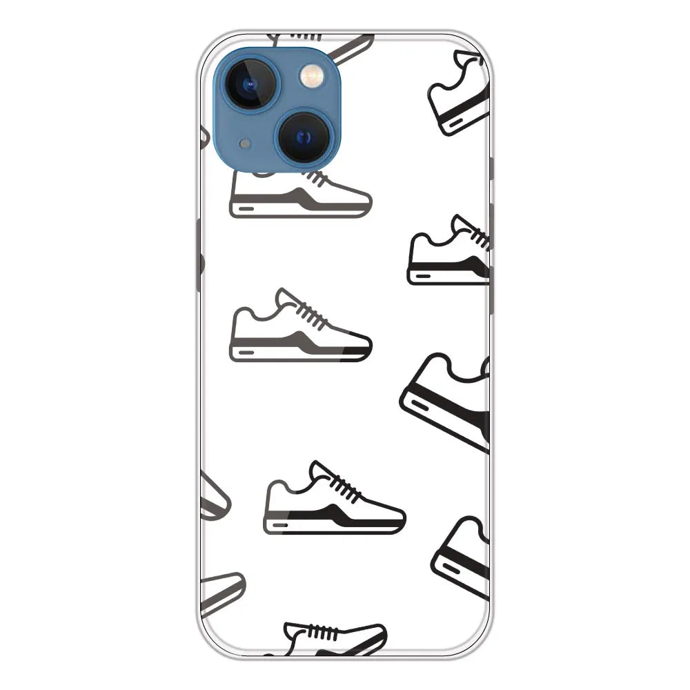Black Sneakers - Clear Printed Silicone CaseFor Apple iPhone 13