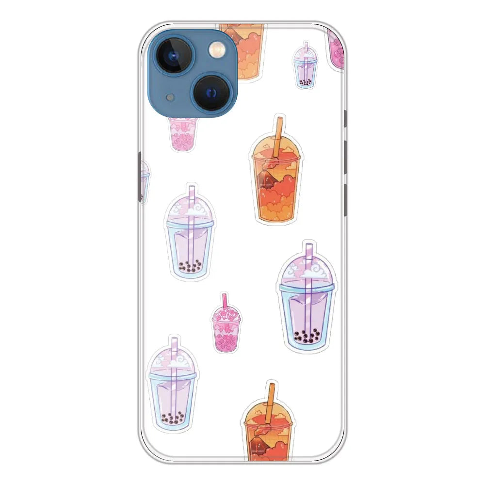Bubble Tea - Clear Printed Silicone CaseFor Apple iPhone 13