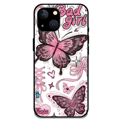 'Bad Girl Butterfly - Glossy Metal Silicone Case For Apple iPhone 13