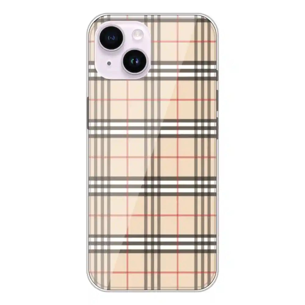 Yellow Checks - Printed Silicone Case For Apple iPhone 14 Plus