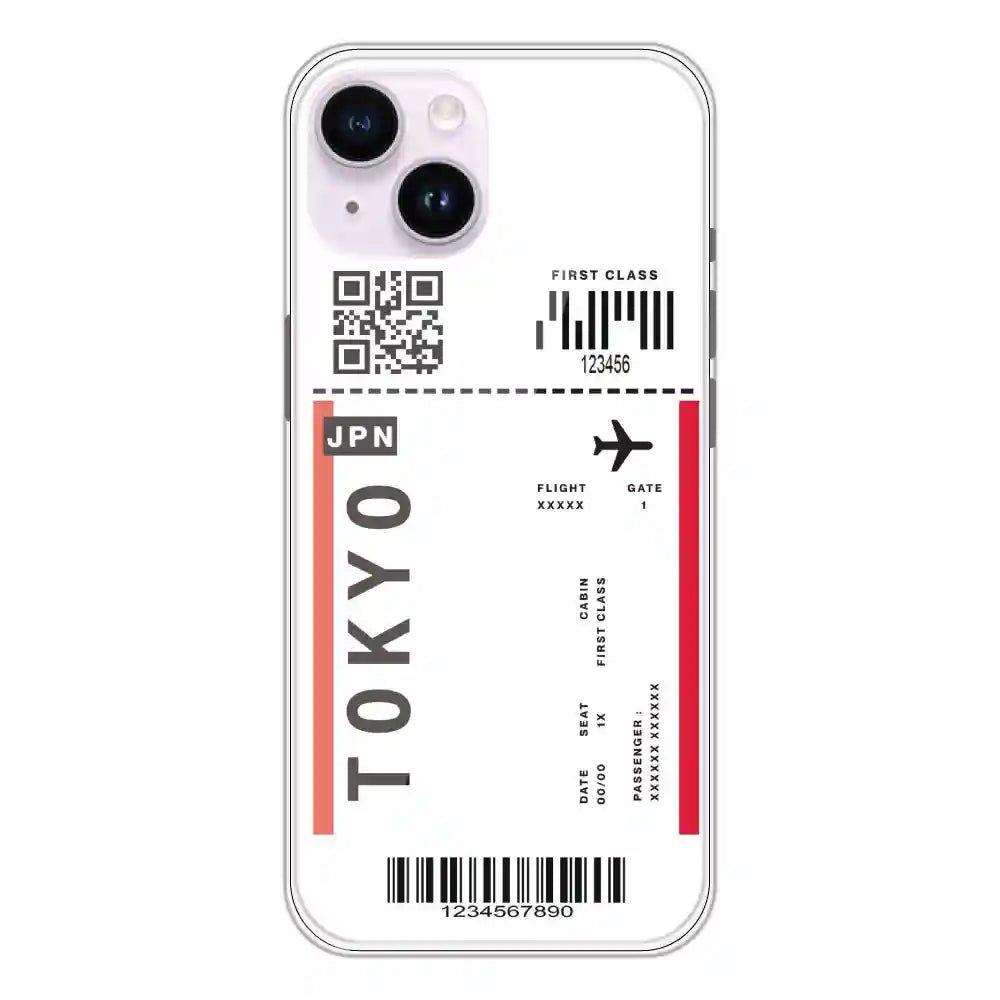 Tokyo Ticket - Clear Printed Silicone Case For Apple iPhone 14 Plus