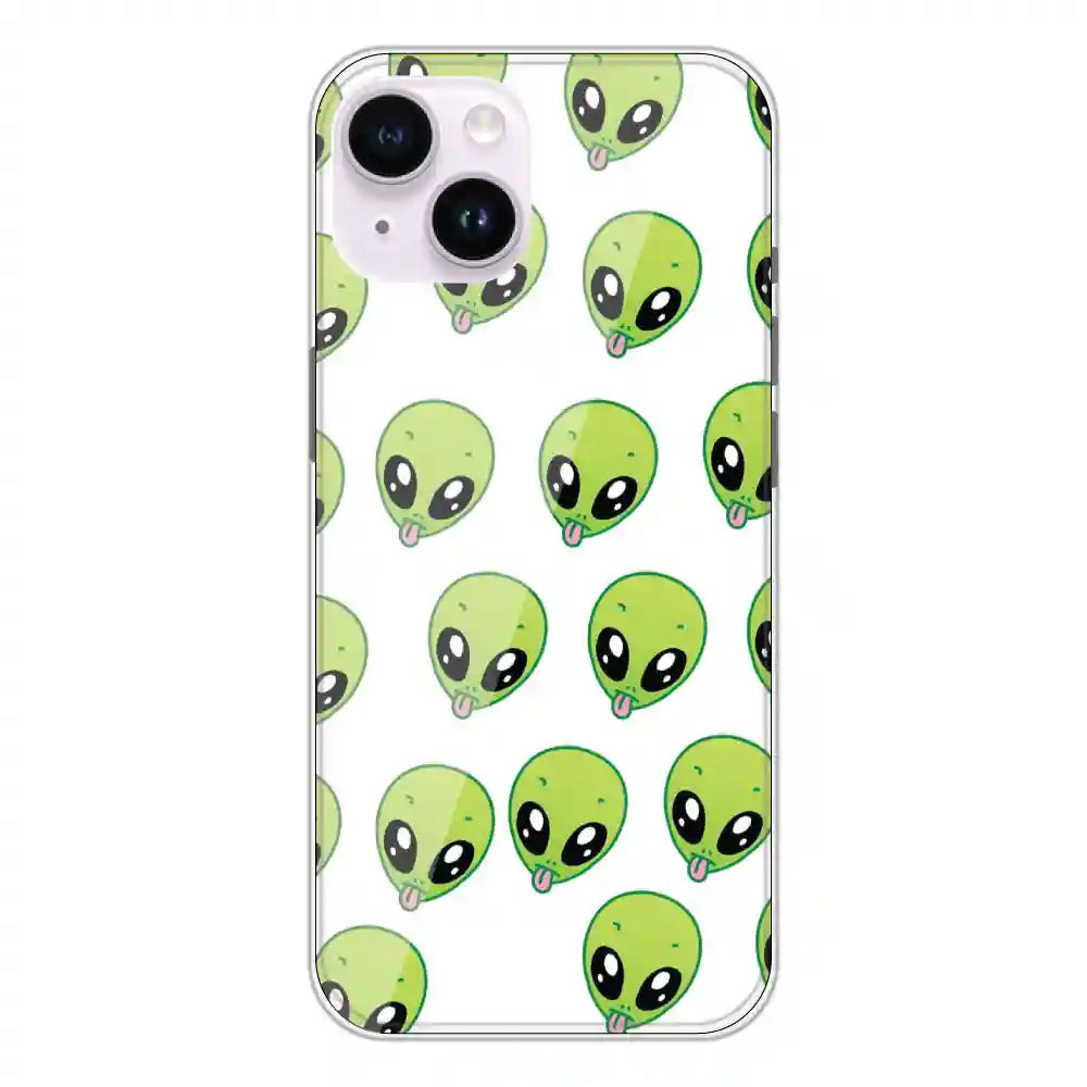 Alien - Clear Printed Silicone Case For Apple iPhone 14 Plus