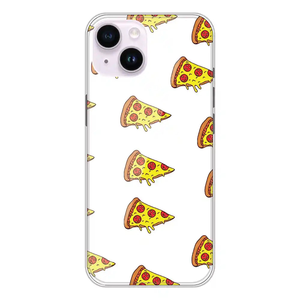 Pizza - Clear Printed Silicone Case For Apple iPhone 14 Plus