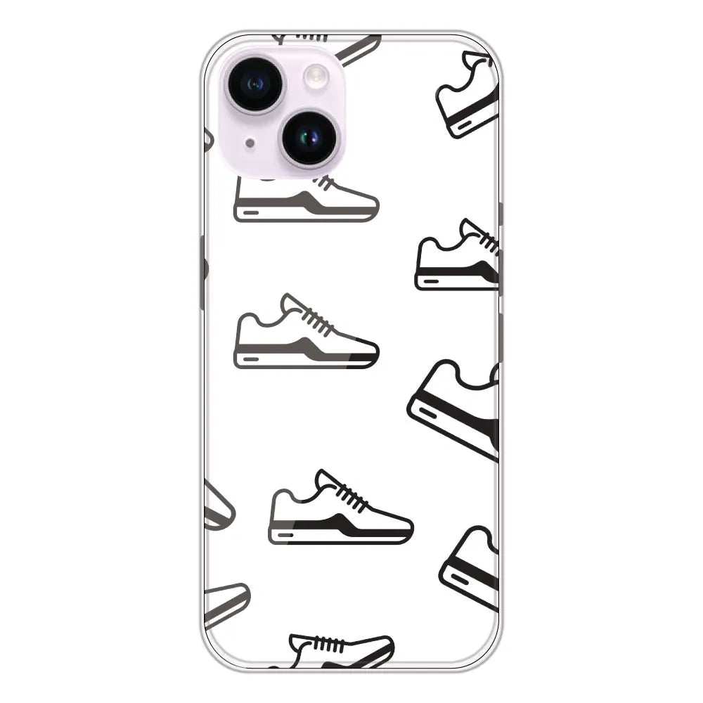 Black Sneakers - Clear Printed Silicone CaseFor Apple iPhone 14 Plus
