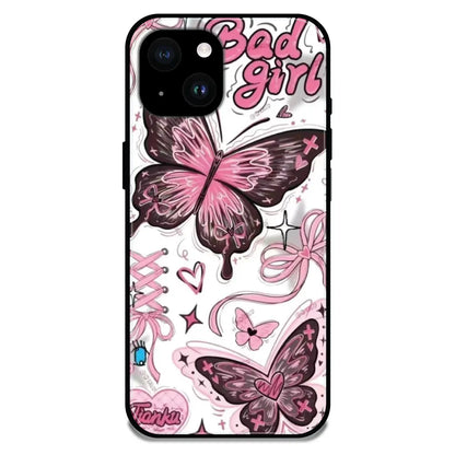 'Bad Girl Butterfly - Glossy Metal Silicone Case For Apple iPhone 14 Plus