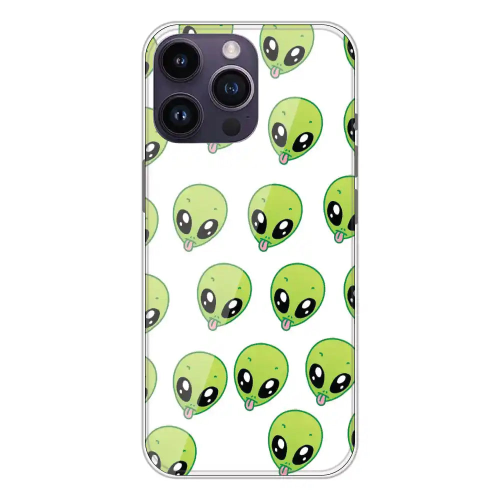 Alien - Clear Printed Silicone Case For Apple iPhone 14 Pro Max