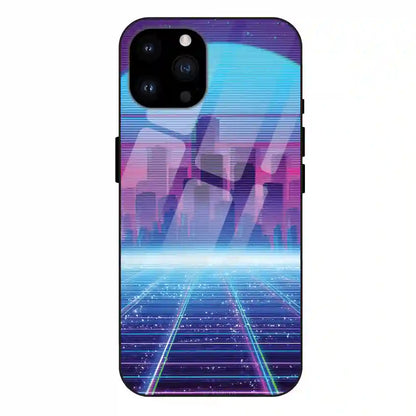 'Cityscape Synthwave - Glass Case For Apple iPhone 14 Pro Max