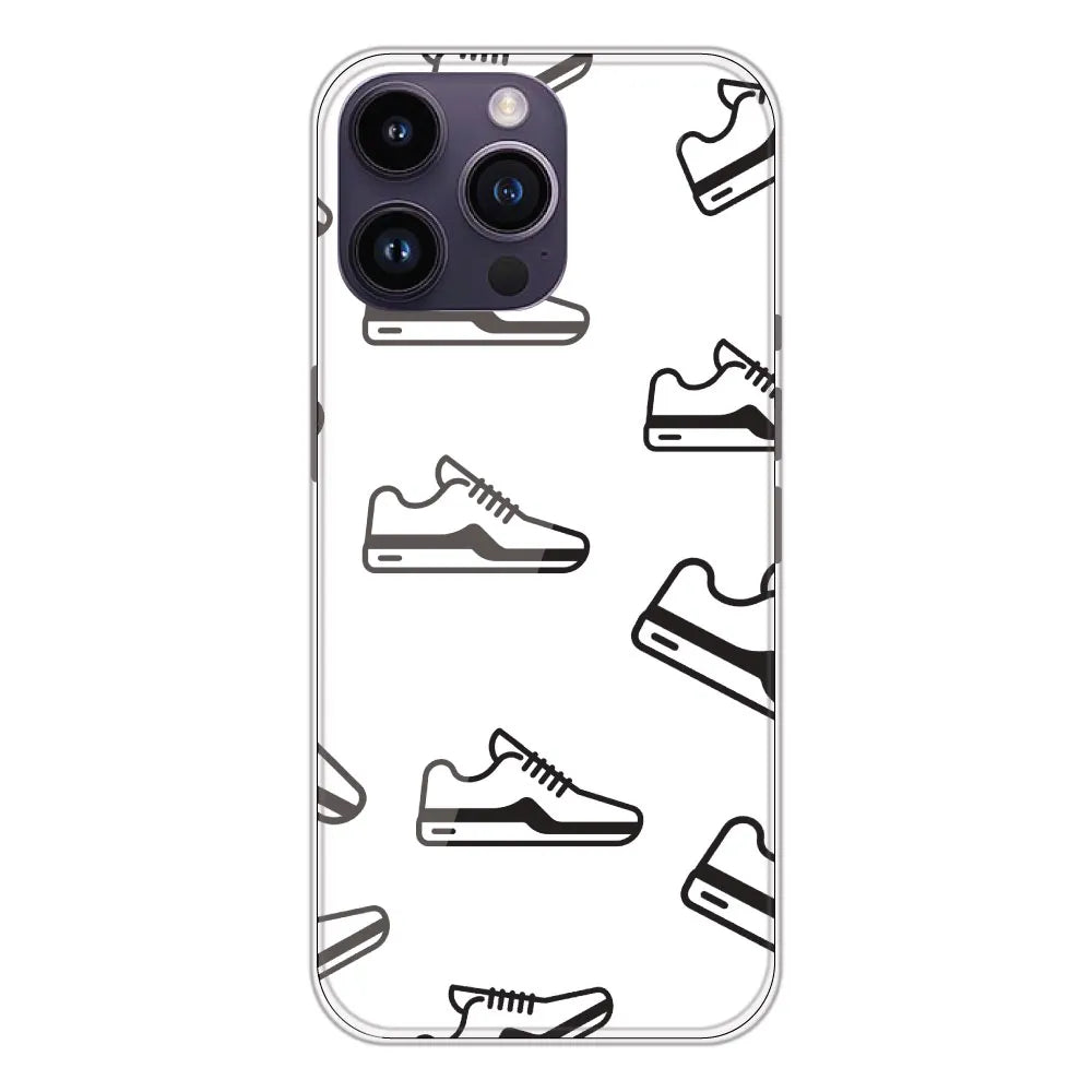 Black Sneakers - Clear Printed Silicone CaseFor Apple iPhone 14 Pro Max