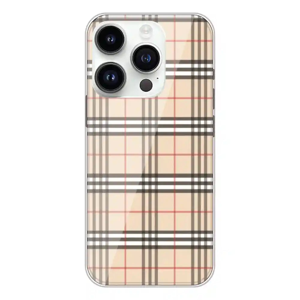 Yellow Checks - Printed Silicone Case For Apple iPhone 14 Pro