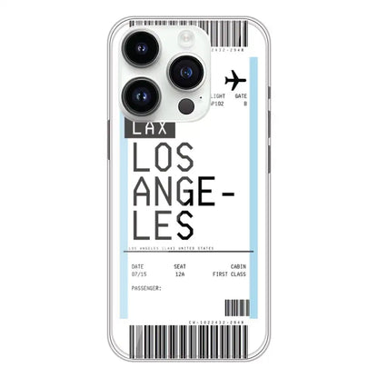 Los Angeles Ticket - Clear Printed Silicone Case For Apple iPhone 14 Pro