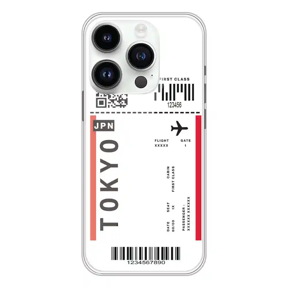 Tokyo Ticket - Clear Printed Silicone Case For Apple iPhone 14 Pro