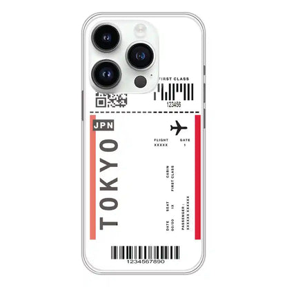 Tokyo Ticket - Clear Printed Silicone Case For Apple iPhone 14 Pro