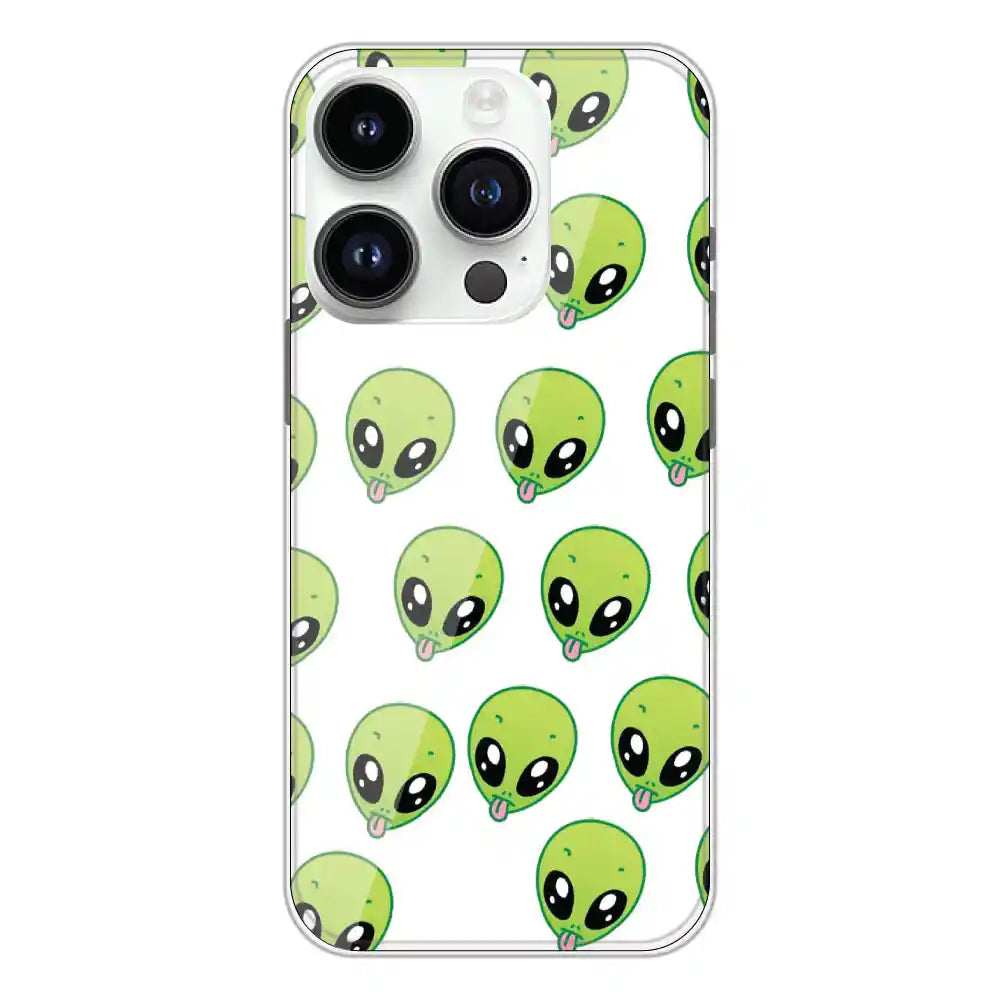 Alien - Clear Printed Silicone Case For Apple iPhone 14 Pro