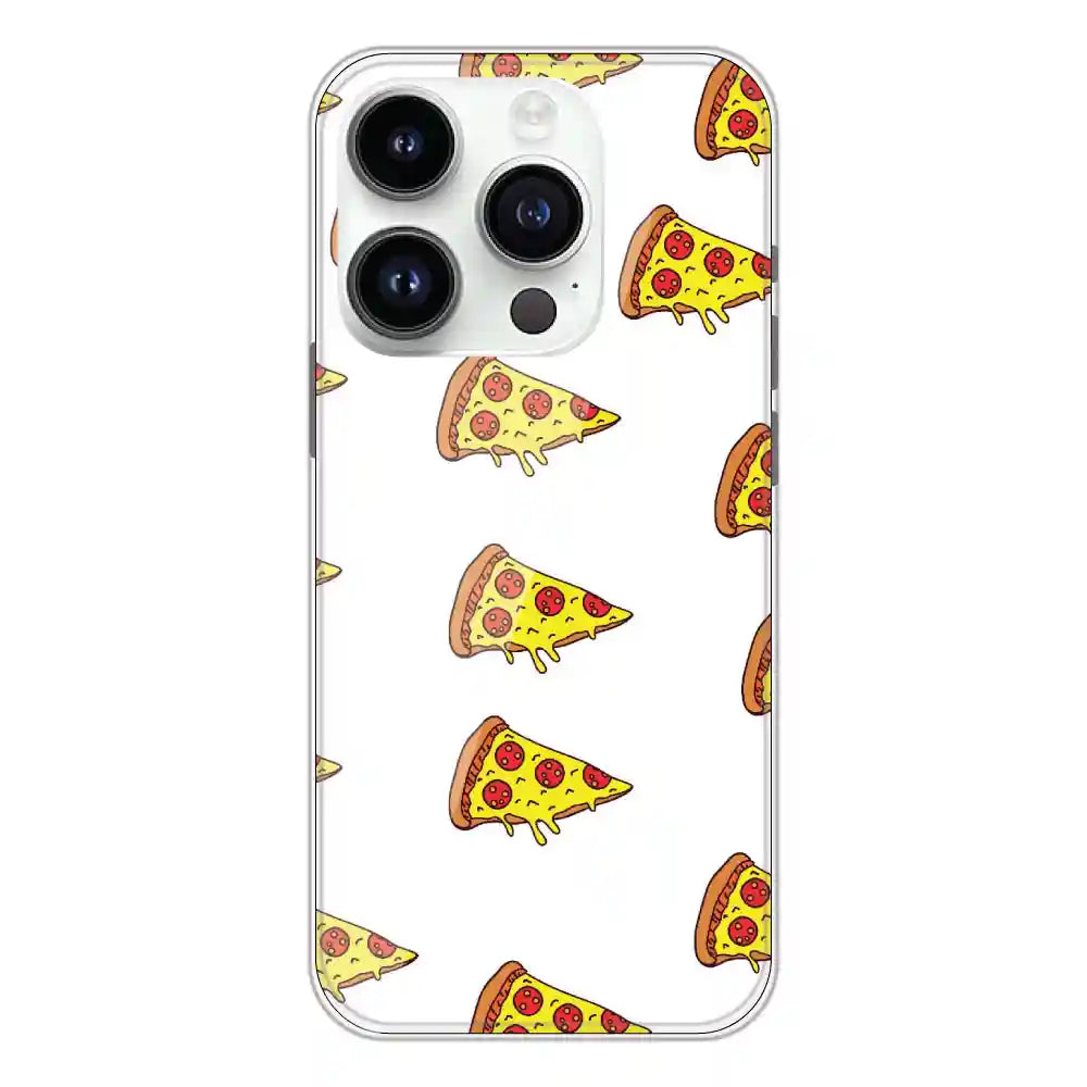Pizza - Clear Printed Silicone Case For Apple iPhone 14 Pro