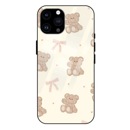 'Bow Teddy - Glass Case For Apple iPhone 14 Pro