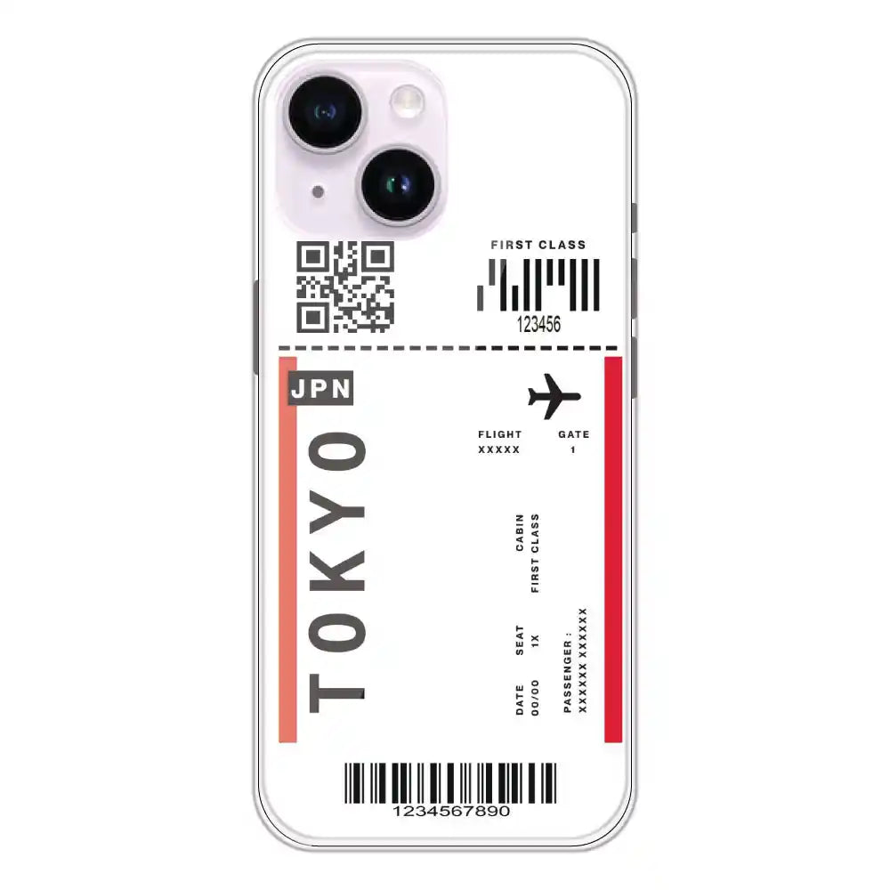 Tokyo Ticket - Clear Printed Silicone Case For Apple iPhone 14