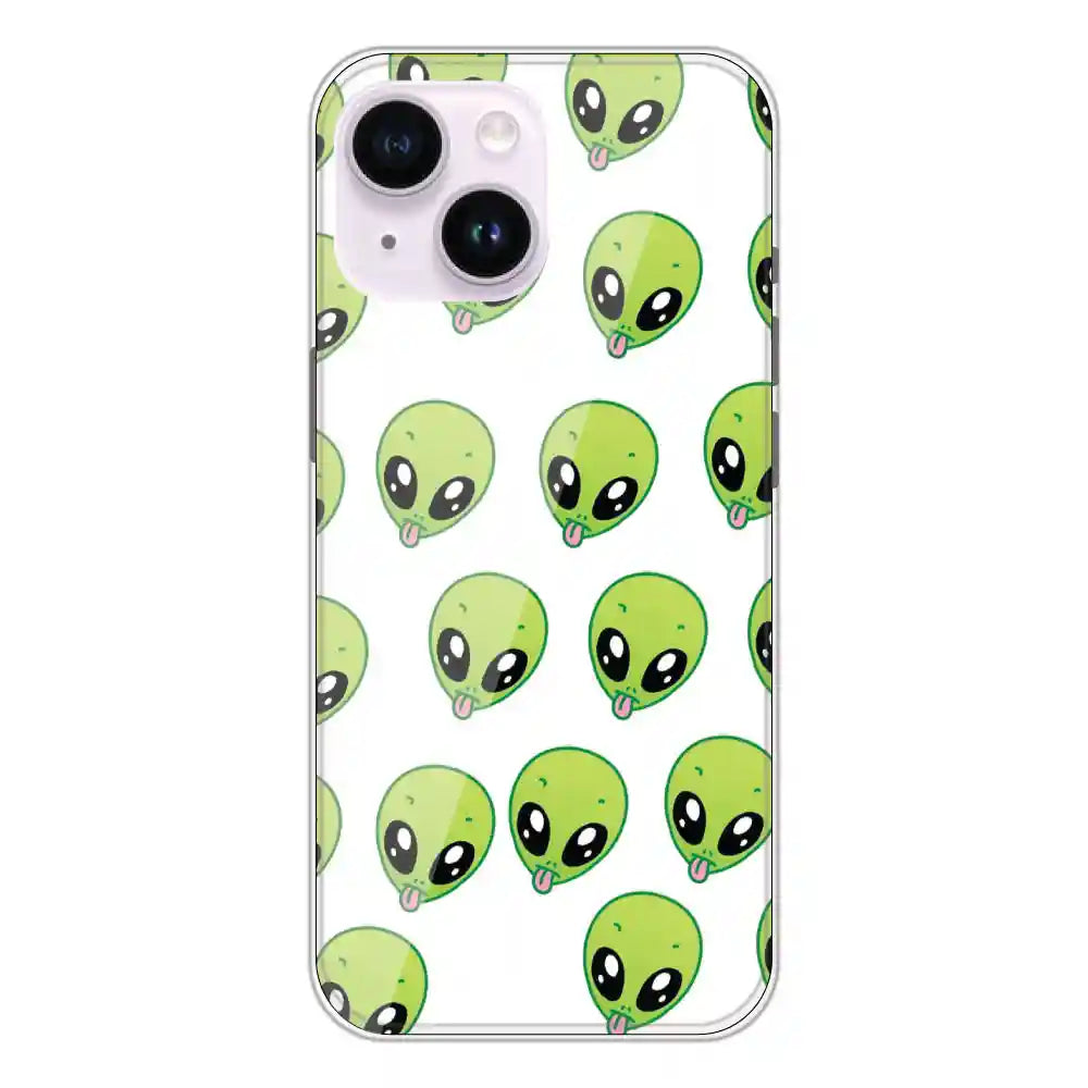 Alien - Clear Printed Silicone Case For Apple iPhone 14