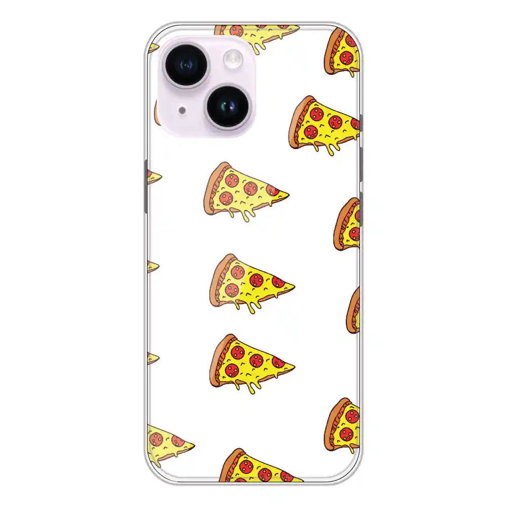 Pizza - Clear Printed Silicone Case For Apple iPhone 14