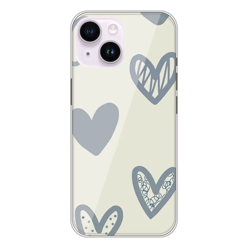 Light Blue Hearts - Silicone Case For Apple iPhone Models apple iphone 14