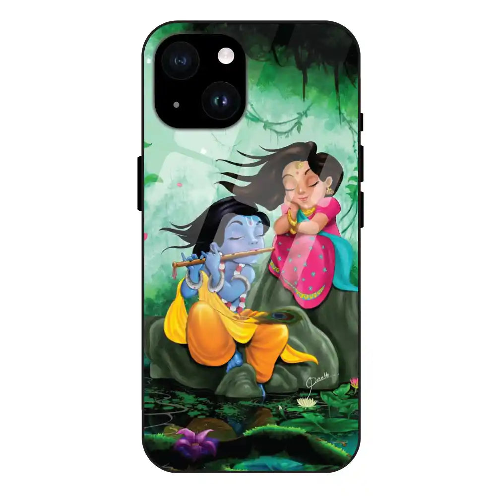 'Radha Krishna - Glass Case For Apple iPhone 14