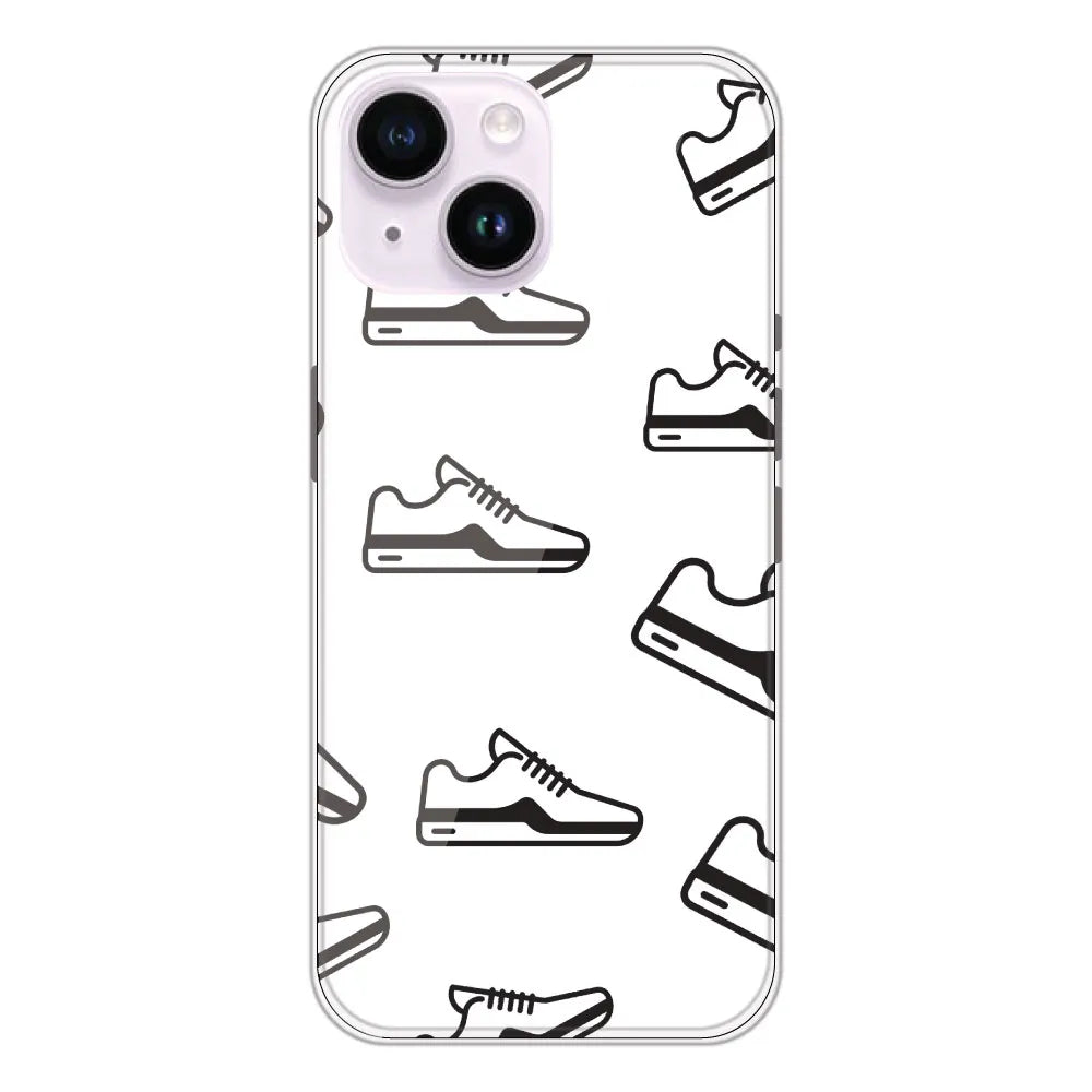 Black Sneakers - Clear Printed Silicone CaseFor Apple iPhone 14