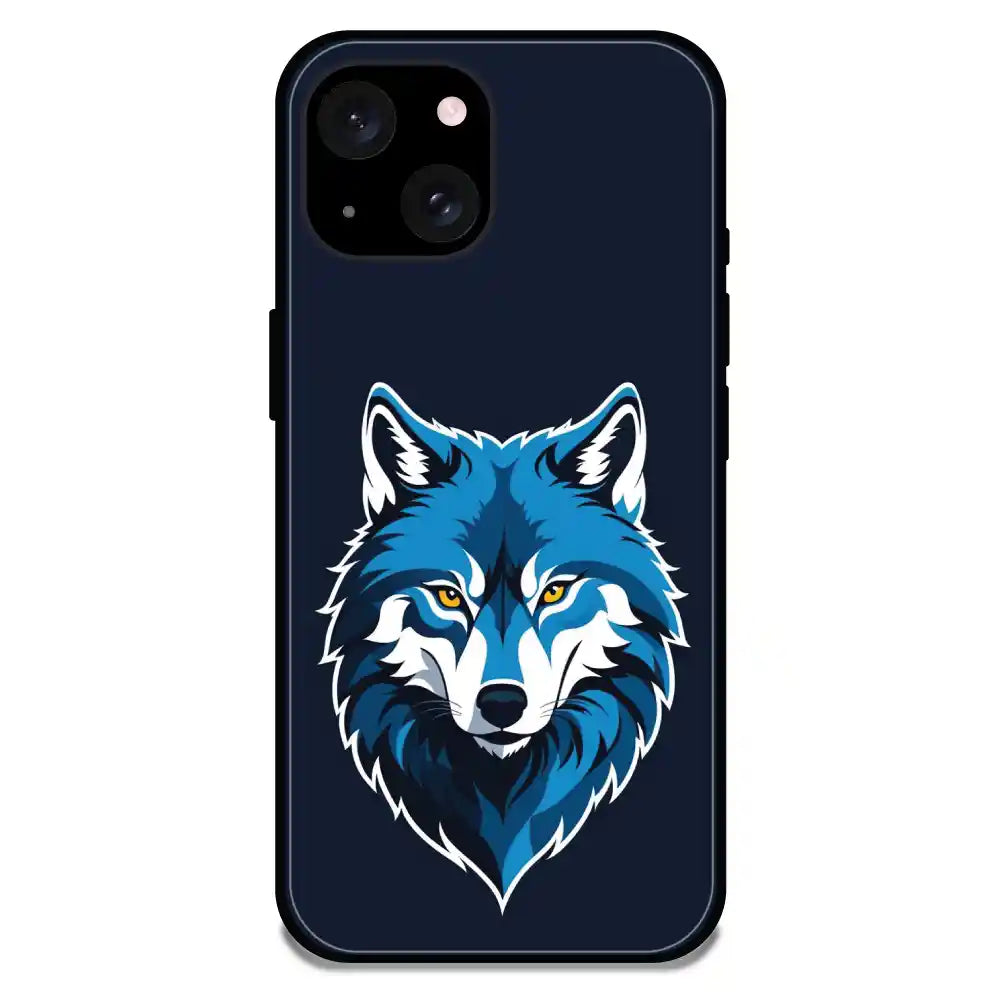 'Lone Wolf - Glossy Metal Silicone Case For Apple iPhone 15 Plus