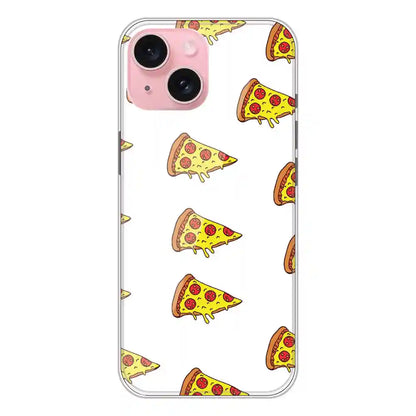 Pizza - Clear Printed Silicone Case For Apple iPhone 15 Plus
