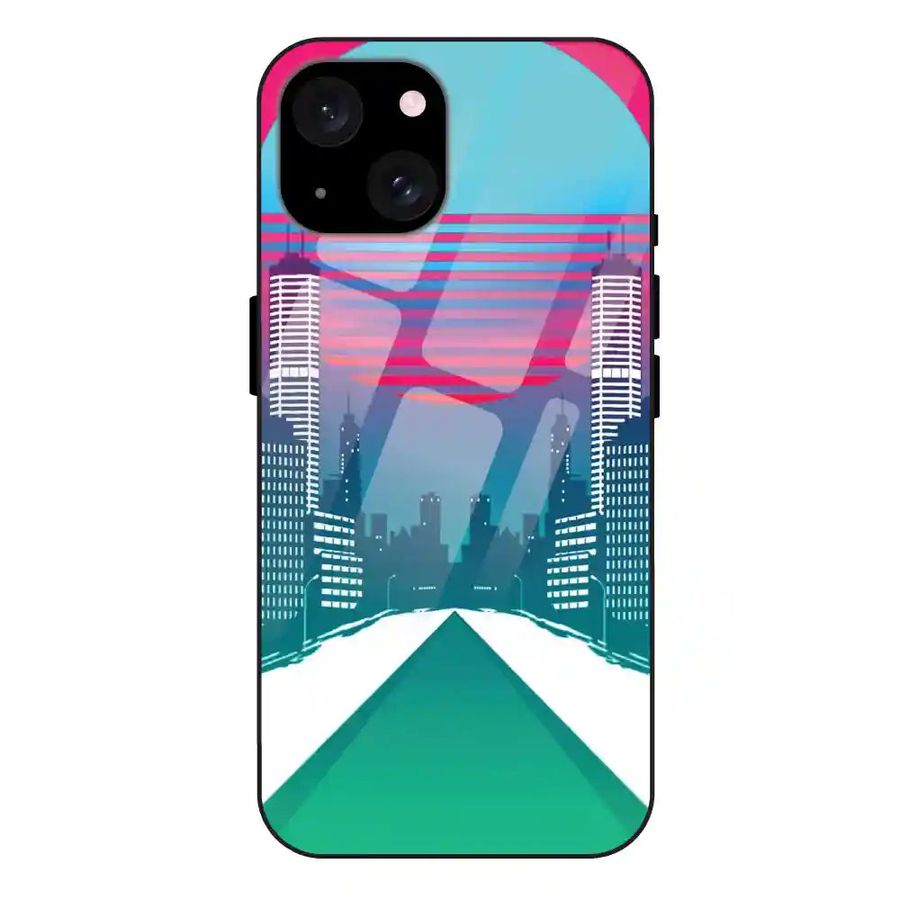 'Citylight Synthwave - Glass Case For Apple iPhone 15 Plus