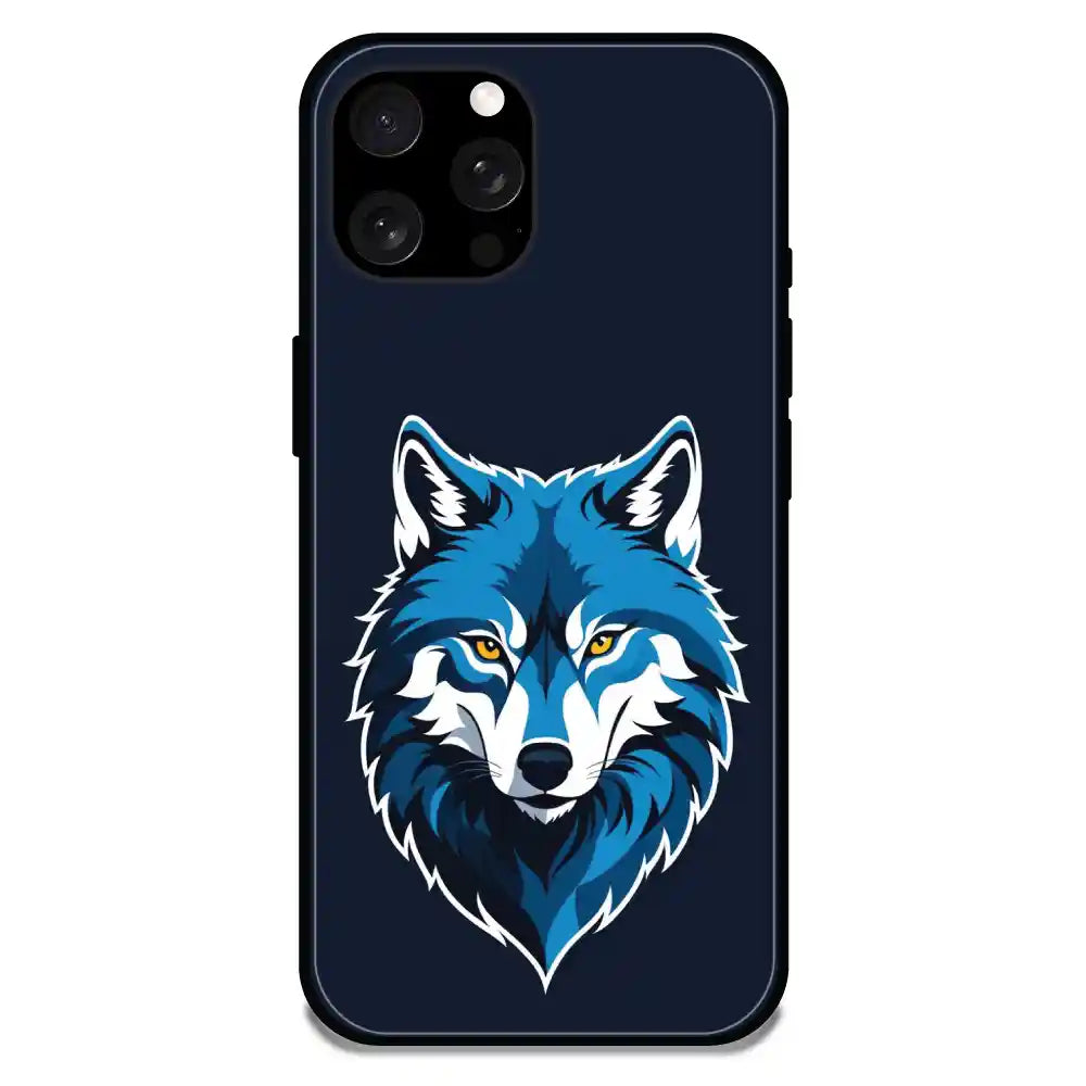 'Lone Wolf - Glossy Metal Silicone Case For Apple iPhone 15 Pro Max