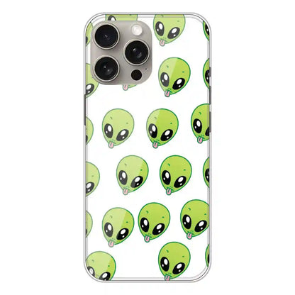 Alien - Clear Printed Silicone Case For Apple iPhone 15 Pro Max