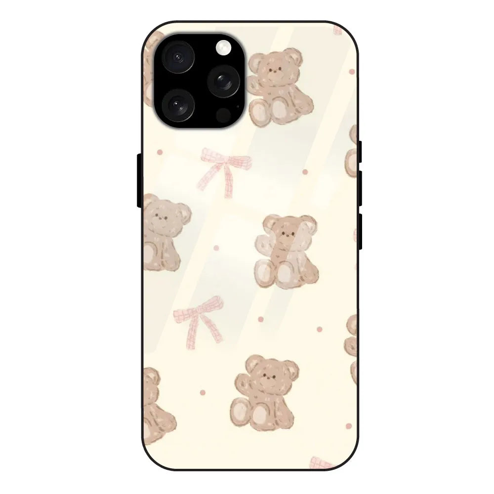 'Bow Teddy - Glass Case For Apple iPhone 15 Pro Max