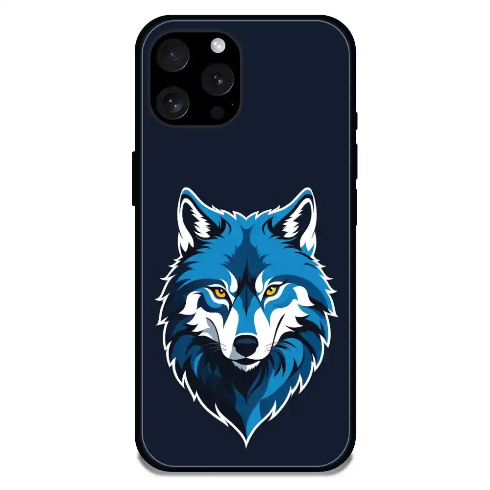 'Lone Wolf - Glossy Metal Silicone Case For Apple iPhone 15 Pro