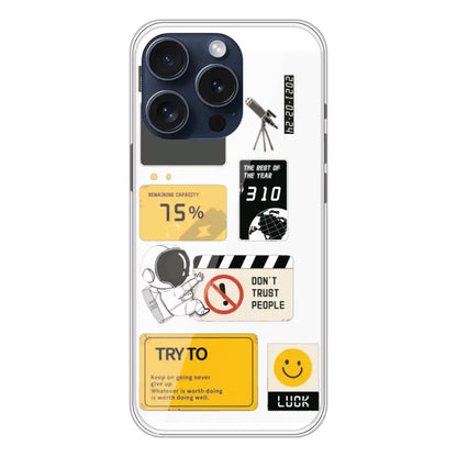 Space - Clear Printed Silicone Case For Apple iPhone 15 Pro