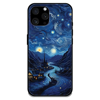 'The Starry Night - Glossy Metal Silicone Case For Apple iPhone 15 Pro