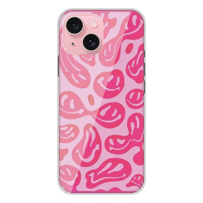 Pink Smiles - Printed Silicone Case For Apple iPhone 15 Plus