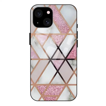 'Blush Prism Geometric - Glass Case For Apple iPhone 15