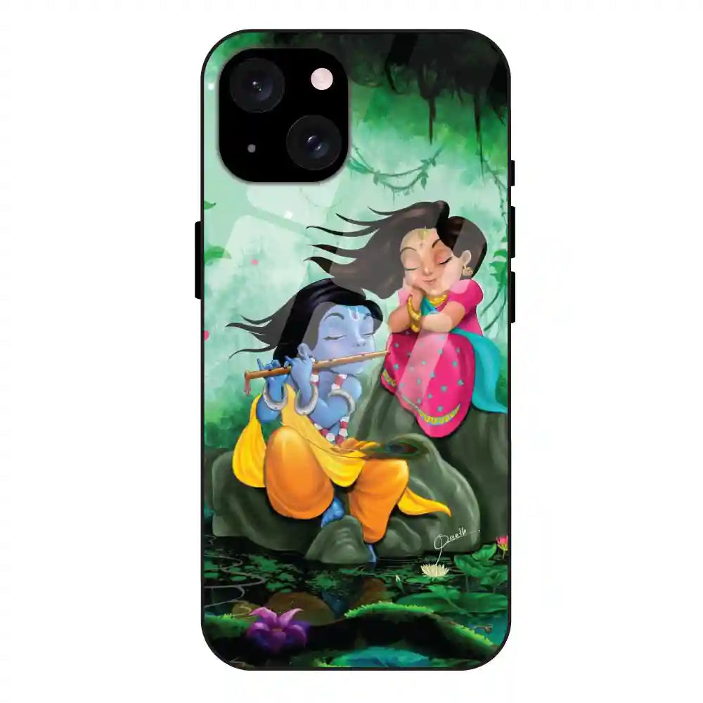 'Radha Krishna - Glass Case For Apple iPhone 15