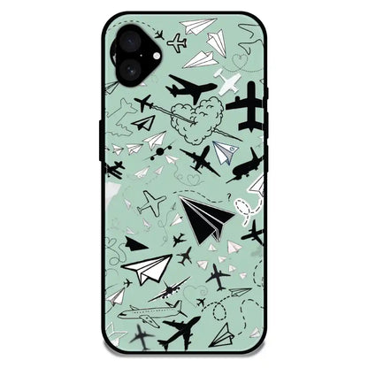 'Planes - Glossy Metal Silicone Case For Apple iPhone 16 Plus