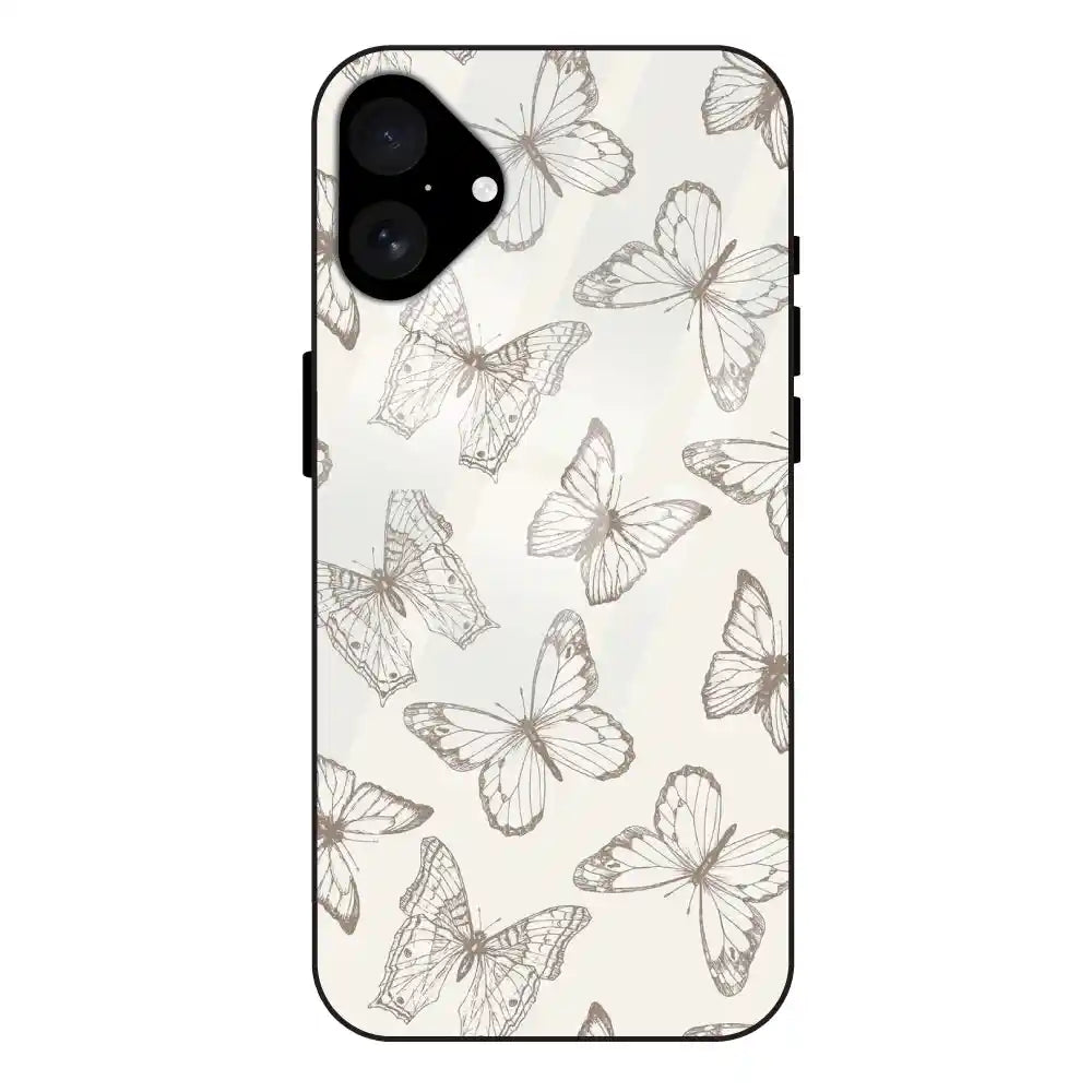 'White Butterflies - Glass Case For Apple iPhone 16 Plus