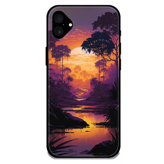 'Mountains And The River - Glossy Metal Silicone Case For Apple iPhone 16 Plus