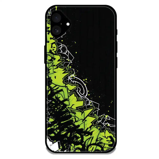 'Green Graffiti - Glossy Metal Silicone Case For Apple iPhone 16 Plus