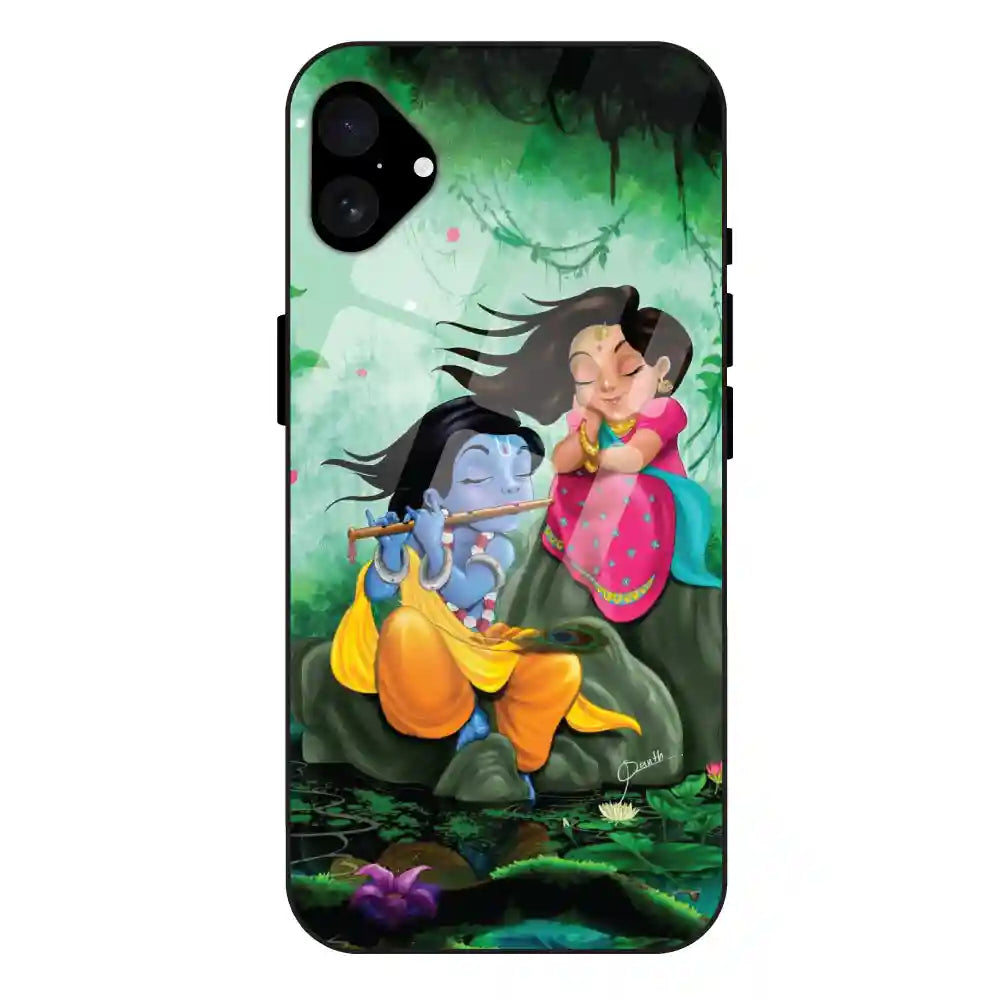 'Radha Krishna - Glass Case For Apple iPhone 16 Plus