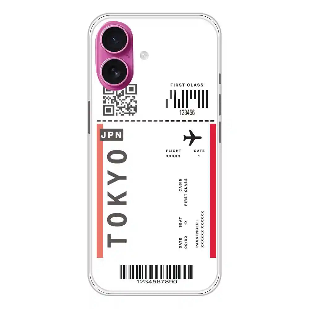 Tokyo Ticket - Clear Printed Silicone Case For Apple iPhone 16 Plus