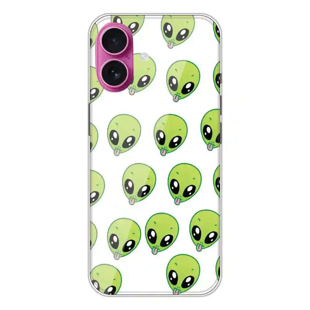 Alien - Clear Printed Silicone Case For Apple iPhone 16 Plus