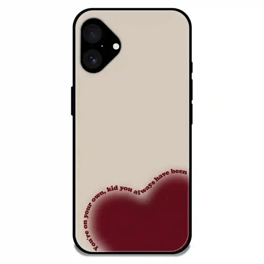 'Heart Alone - Glossy Metal Silicone Case For Apple iPhone 16 Plus