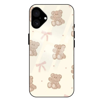 'Bow Teddy - Glass Case For Apple iPhone 16 Plus