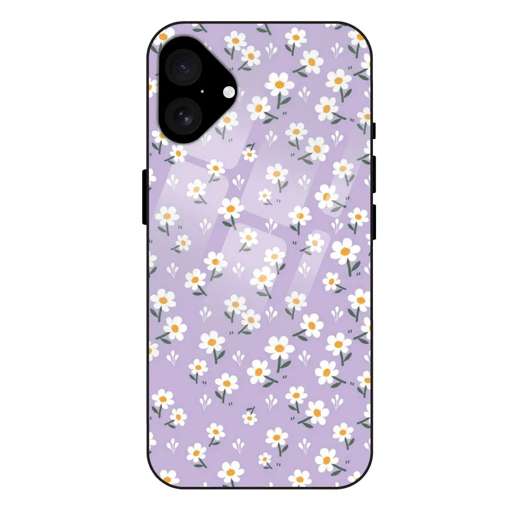 'Lavender Daisy - Glass Case For Apple iPhone 16 Plus