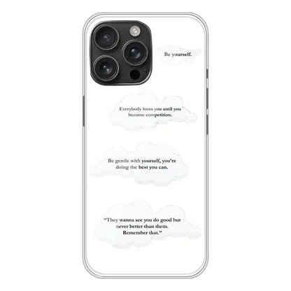 Quotes And Clouds - Clear Printed Silicone Case For Apple iPhone Models- Apple iPhone 16 Pro Max