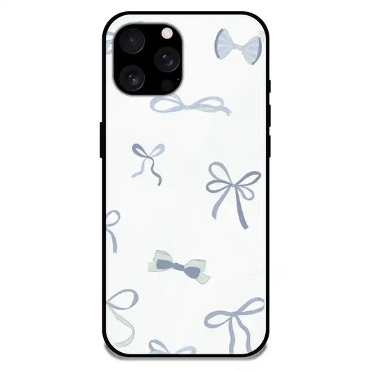 'Blue Bows - Glossy Metal Silicone Case For Apple iPhone 16 Pro Max
