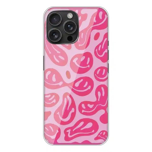 Pink Smiles - Printed Silicone Case For Apple iPhone 16 Pro Max